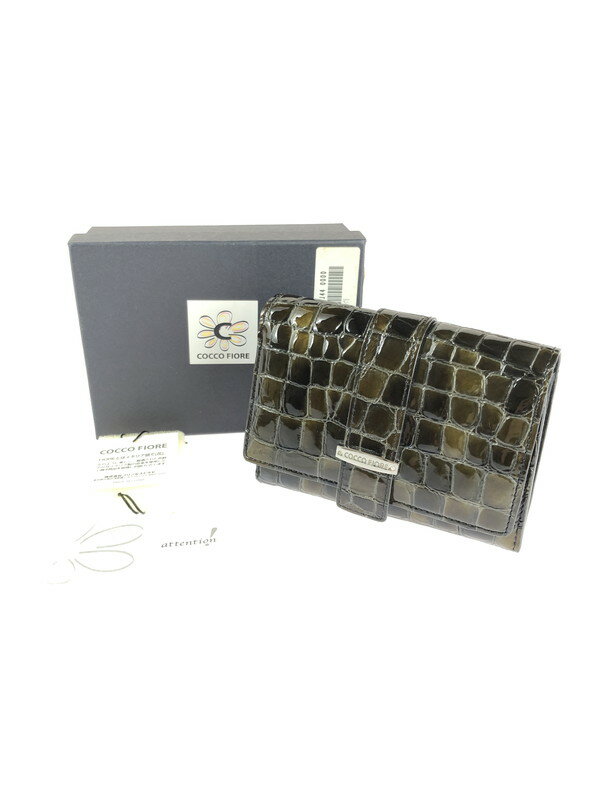 【中古】【レディース】 COCCO FIORE コッコフィオーレ ORNER WALLET 9170140 オルナーウォレット 二つ折り財布 201-240513-kk-9-tag カラー：オリーブ 万代Net店