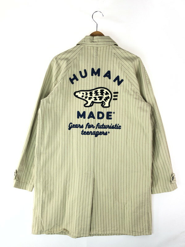 【中古】【メンズ】 HUMAN MADE ヒューマンメード STRIPE BALMACAAN COAT ストライプ バルマカーンコート アウター 142-240627-mo-4-tag サイズ：M カラー：ベージュ 万代Net店