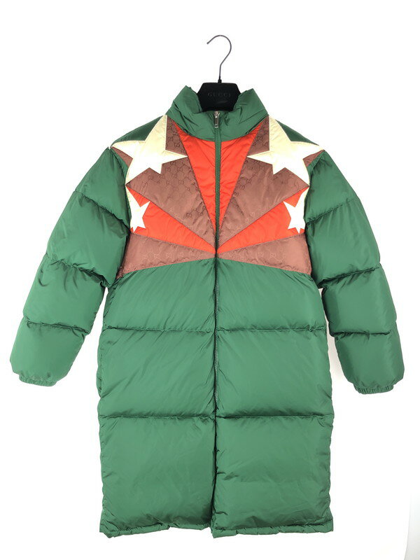 楽天万代Net店【中古】【レディース】 GUCCI グッチ EMBROIDERED LOGO LONG DOWN JACKET 677640 ロゴ刺繍 ロングダウンジャケット アウター 183-240905-hi-9-tag サイズ：12 カラー：グリーン 万代Net店