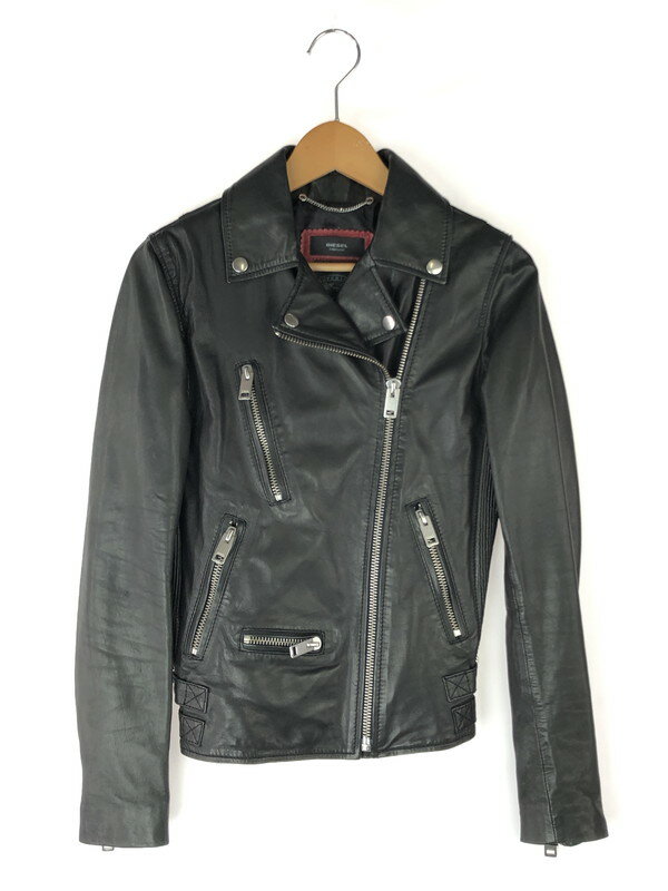 【中古】【メンズ】 DIESEL ディーゼル TIMELESS SUPERIOR LAMB LEATHER DOUBLE RIDERS JACKET タイムレス スペリオール ラムレザー ダブルライダースジャケット アウター 141-240924-mo-06-tag カラー:ブラック 万代Net店