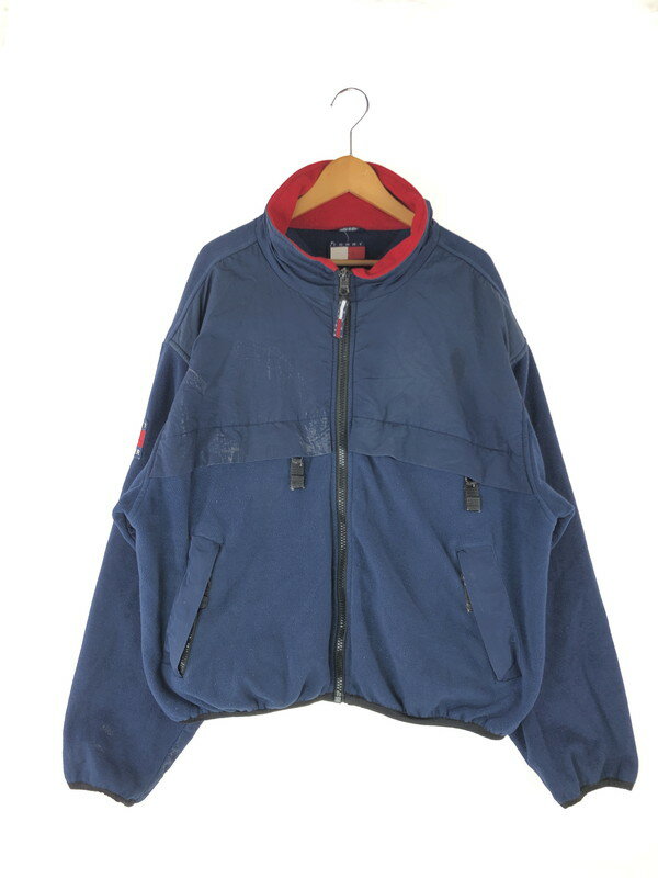 【中古】【メンズ】 TOMMY HILFIGER トミーヒルフィガー 90's FLEECE FULL ZIP JACKET 90年代 フリースフルジップジャケット アウター 146-240925-hi-29-tag サイズ:XL カラー:ネイビー 万代Net店