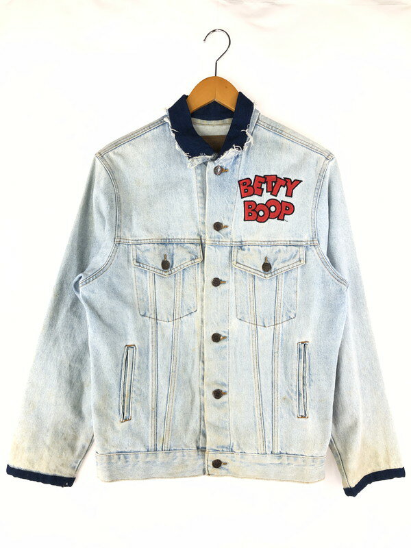 【現状渡し品】【メンズ】 THREE RIVERS BETTY BOOP DENIM JACKET デニムジャケット 刺繍 Gジャン ライトアウター 146-250108-hi-04-tag サイズ:S カラー:ライトブルー 万代Net店