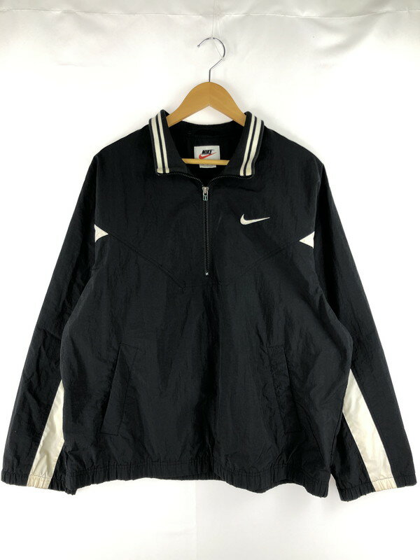 【現状渡し品】【メンズ】 NIKE ナイキ 90’s HALF-ZIP TRACK JACKET 90年代 ハーフジップ トラックジャケット 白タグ ライトアウター 146-250309-hi-18-tag サイズ:M カラー:ブラック 万代Net店