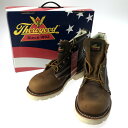 【中古品】【メンズ】 THOROGOOD ソログッド 6INCH PLAIN TOE SAFETY TOE 804-4374 プレーントゥ セーフティトゥ レースアップブーツ 靴 164-250404-yk-17-tag サイズ:9D カラー:ブラウン 万代Net店(4)