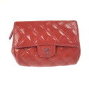 【中古品】【レディース】 CHANEL シャネル マトラッセ パテント 化粧ポーチ 鏡付き 小物入れ カバン 180-250518-hi-16-tag カラー:レッド系 万代Net店(4)