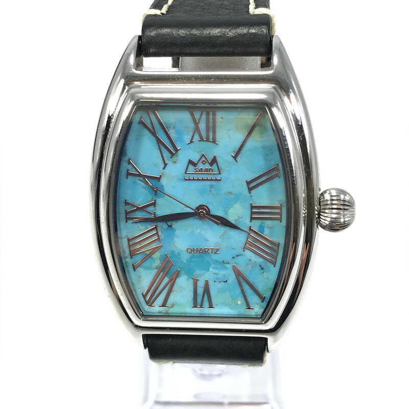 【中古品】【メンズ】 SAAD サード TURQUOISE QUARTZ MJS-35 ターコイズ クォーツ 腕時計 197-250531-na-06-tag カラー：ブラック/ターコイズ 万代Net店
