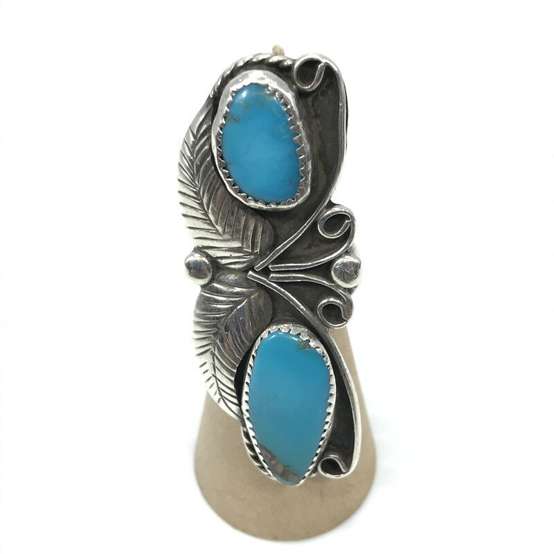 【中古品】【メンズ】 HOPI ホピ族 TURQUOISE BUTTERFLY MOTIF RING ターコイズ 蝶々 モチーフリング ..