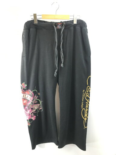 【中古品】【メンズ】 ED HARDY エドハーディ SIDE LOGO SWEATPANTS サイドロゴ スウェットパンツ ボトムス 152-250908-rt-18-tag サイズ:L カラー:ブラック 万代Net店
