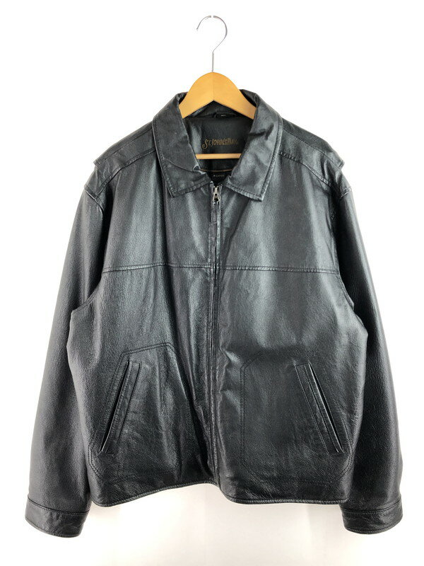 【中古品】【メンズ】 ST JOHN'S BAY セントジョンズベイ 90'S~00'S LEATHER JACKET 90年代～00年代 レザージャケット アウター 146-250909-na-07-tag サイズ：XL カラー：ブラック 万代Net店
