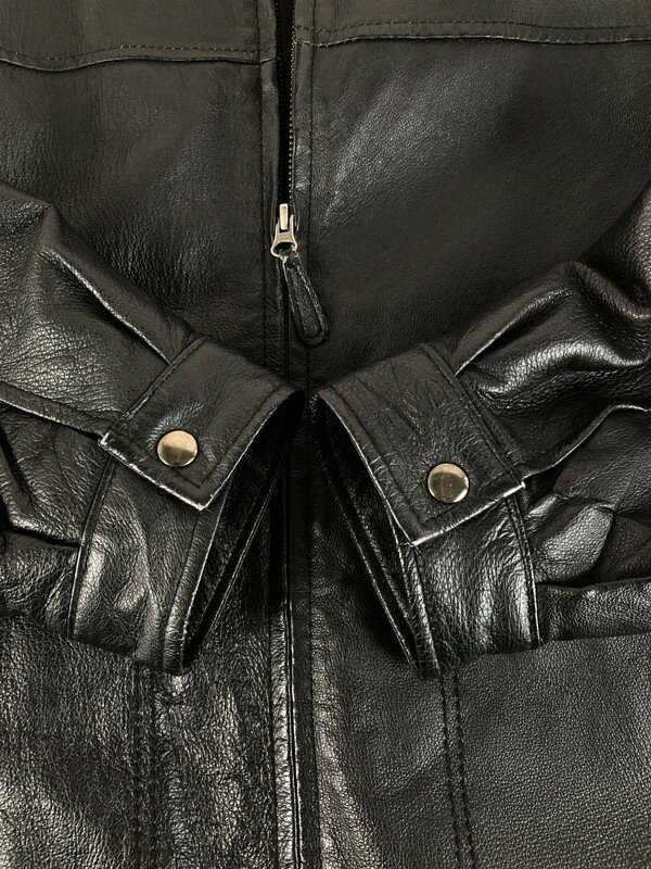 【中古品】【メンズ】 ST JOHN'S BAY セントジョンズベイ 90'S~00'S LEATHER JACKET 90年代～00年代 レザージャケット アウター 146-250909-na-07-tag サイズ：XL カラー：ブラック 万代Net店