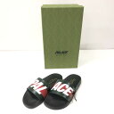 【中古】【メンズ】 GUCCI グッチ LOGO WEB SANDAL ロゴ ウェブ サンダル コラボ 183-231214-tk-4-tei サイズ：7 カラー：ブラック 万代Net店