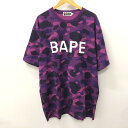  A BATHING APE アベイシングエイプ 001CSJ201015M COLOR CAMO BAPE TEE ショートスリーブ 半袖 Tシャツ 142-240308-tk-14-tei サイズ：2XL カラー：パープル 万代Net店