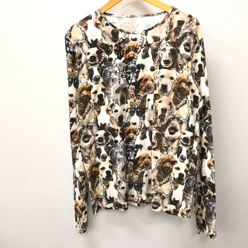 【中古】【メンズ】 MARTINE ROSE MRSS23-423 CATS AND DOGS STRETCH TOP 犬 プリント 長袖 ロンT 141-240325-tk-14-tei サイズ：L カラー：総柄 万代Net店