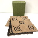 【中古】【レディース】 GUCCI グッチ GGジャガード ウールシルクスカーフ ストール マフラー 183-240331-tk-1-tei カラー：ブラウン 万代Net店