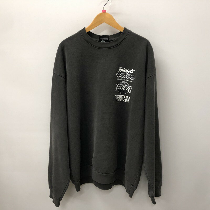 yÁzyYz FRINGE VIDEO SHOP tWrfIVbv TAMURA 14OZ GARMENT DYE CREWNECK VINTAGE BLACK K[g_C N[lbN re[W@g[i[@ 145-240422-yo-9-tei TCYF2XL J[FubN NetX