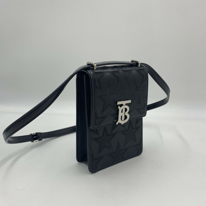 【中古品】【メンズ/レディース】 BURBERRY バーバリー TB モノグラムレザー ロビンバッグ カバン ショルダーバッグ 180-241030-kk-34-tei カラー：ブラック 万代Net店