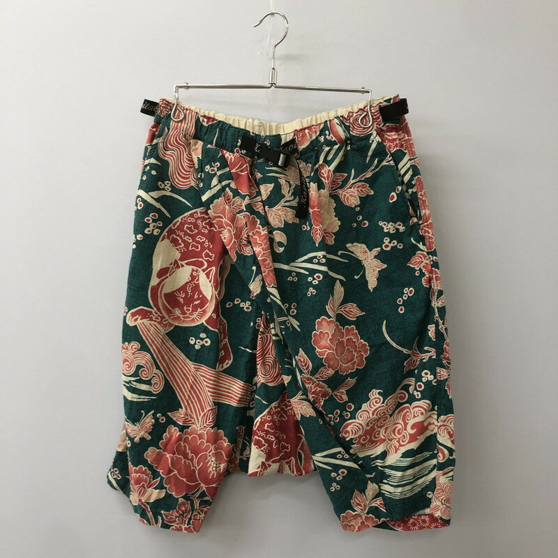 【中古品】【メンズ】 KAPITAL キャピタル SHORT PANTS K1405SP97 総柄 ショートパンツ ボトムス ショーツ ハーフパンツ 151-250621-yo-05-tei サイズ:3 カラー:グリーン 万代Net店