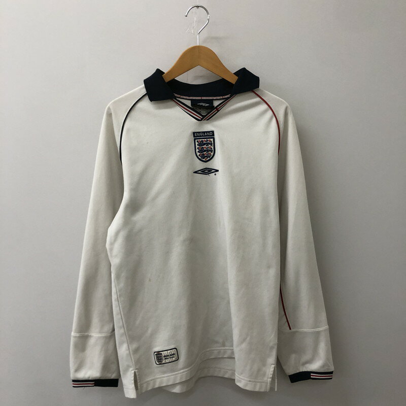 【中古品】【メンズ】 UMBRO アンブロ ENGLAND NATIONAL SOCCER TEAM GAME SHIRT サッカーイングランド代表 ゲームシャツ トップス 長袖 レプリカユニフォーム 148-250621-yo-24-tei サイズ:L カラー:ホワイト 万代Net店