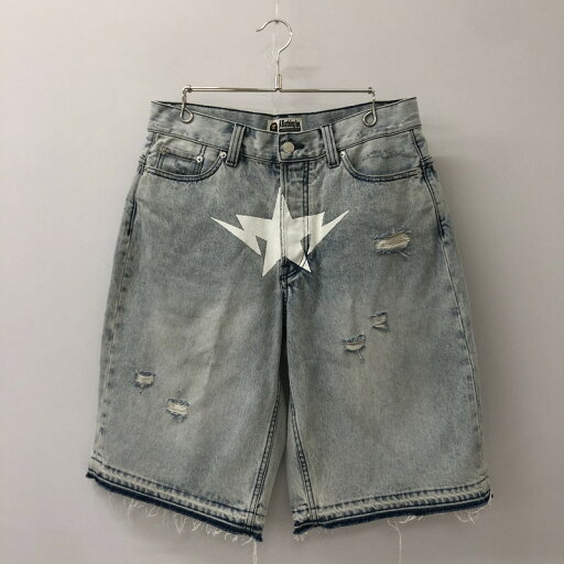 【中古品】【メンズ】 A BATHING APE アベイシングエイプ DESTROYED STA RELAXED FIT 13OZ DENIM SHORTS 001DSL301304M デストロイド スタ リラックスド フィット 13オンス デニムショーツ ボトムス 158-250629-kk-30-tei サイズ:M カラー:ライトインディゴ 万代Net店 【中古品】【メンズ】 A BATHING APE アベイシングエイプ DESTROYED STA RELAXED FIT 13OZ DENIM SHORTS 001DSL301304M デストロイド スタ リラックスド フィット 13オンス デニムショーツ ボトムス 158-250629-kk-30-tei サイズ:M カラー:ライトインディゴ 万代Net店