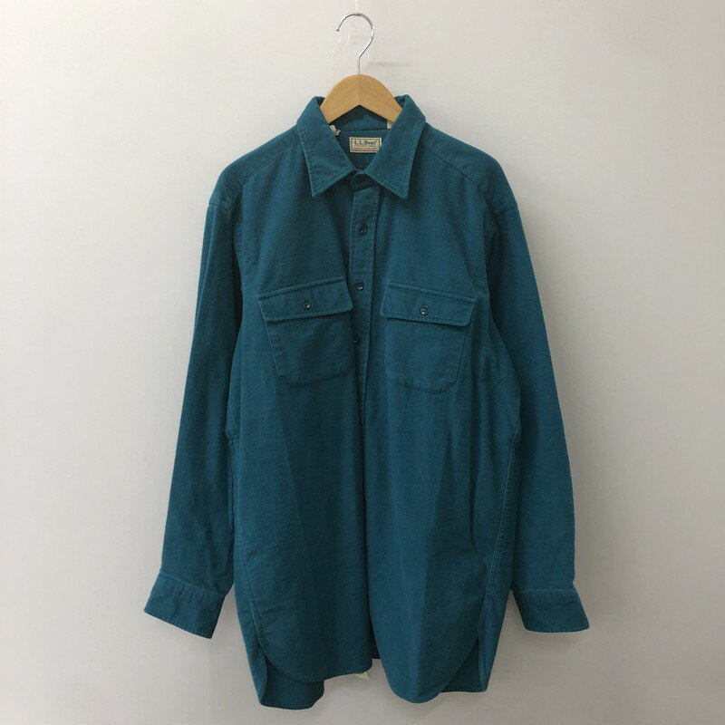 楽天スーパーSALE 10%OFF~【中古品】【メンズ】 L.L.Bean エルエルビーン 80’s CHAMOIS CLOTH SHIRT VINTAGE 80年代 シャモア クロス シャツ 長袖トップス ヴィンテージ USA製 145-250708-yo-23-tei カラー:青緑系 万代Net店