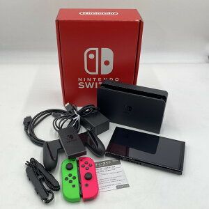 【中古品】 Nintendo Switch ニンテンドースイッチ 本体 有機ELモデル カラーカスタマイズ Joy-Con(L)ネオングリーン/(R) ネオンピンク ゲームハード 034-250830-yo-4-tei カラー:Joy-Con(L)ネオングリーン/(R) ネオンピンク 万代Net店