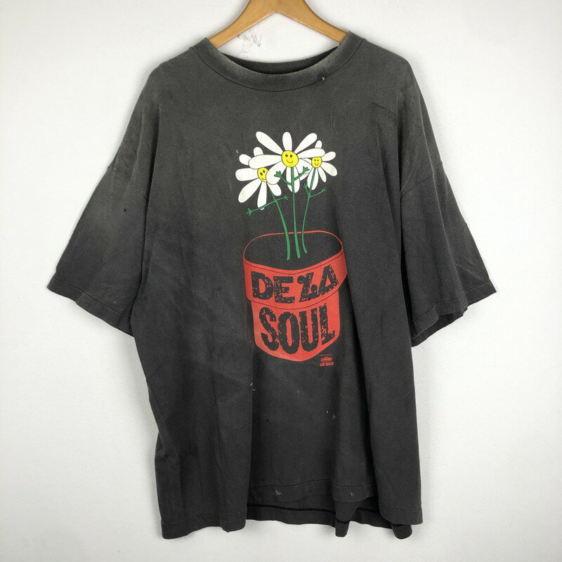 【中古美品】【メンズ/レディース】 SAINT Mxxxxxx SAINT MICHAEL セントマイケル × DE LA SOUL デ・ラ・ソウル 別注 コラボ DLS S/S TEE SM-HR1-0000-C18 ディーエルエス Tシャツ 半袖 トップス 140-250929-KS-01-tei サイズ：XXL カラー：ブラック 万代Net店(4)