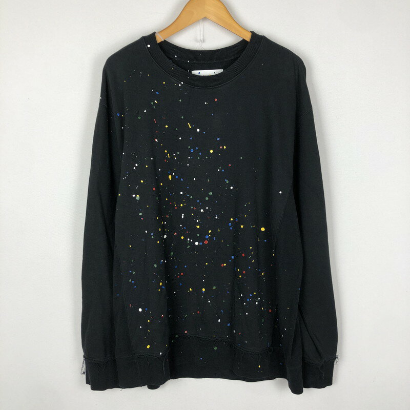 【中古品】【メンズ】 MIYAGI HIDETAKA ミヤギヒデタカ PAINT SWEAT SHIRT ペイント スウェット シャツ 長袖 トップス トレーナー 140-251015-yo-19-tei サイズ：2 カラー：ブラック 万代Net店