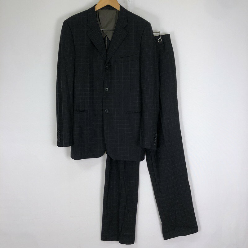 【中古品】【メンズ】 YOHJI YAMAMOTO D’URBAN A.A.R ヨウジヤマモト ダーバン アール SINGLE SUIT SET UP X160172-99 シングル スーツ セットアップ ジャケット ライトアウター 140-251126-ks-02-tei サイズ：XL カラー：ブラック 万代Net店