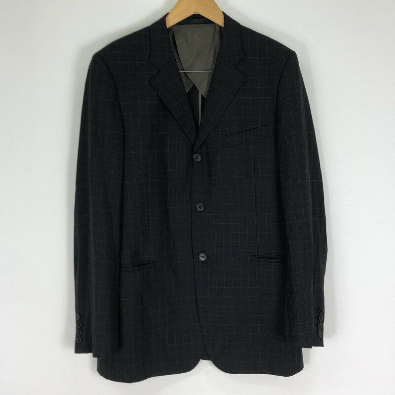 【中古品】【メンズ】 YOHJI YAMAMOTO D’URBAN A.A.R ヨウジヤマモト ダーバン アール SINGLE SUIT SET UP X160172-99 シングル スーツ セットアップ ジャケット ライトアウター 140-251126-ks-02-tei サイズ：XL カラー：ブラック 万代Net店