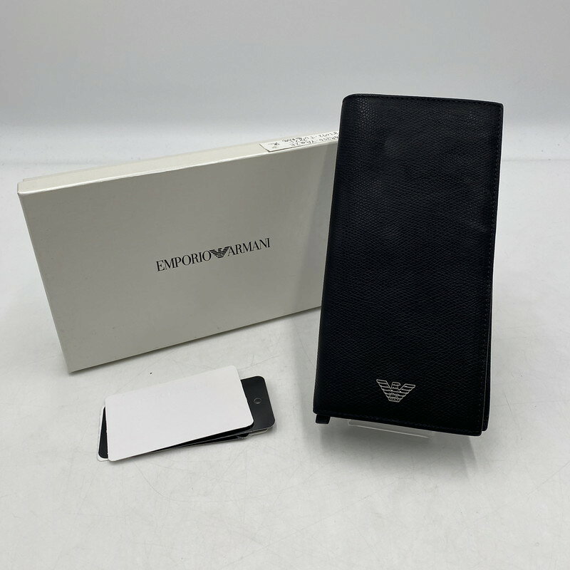 A, E, O, V - 【現状渡し品】【メンズ】 Emporio Armani エンポリオ・アルマーニ Y4R256 YAQ2E 長財布 ロングウォレット 財布 200-260417-ks-05-tei サイズ：箱付き カラー：81072 BLACK 万代Net店