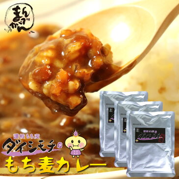 【送料無料】讃岐もち麦ダイシモチもち麦カレー(200g)3袋セット香川県善通寺市産Aランクもち麦使用簡単調理のレトルト加工をしたレトルトカレー水溶性食物繊維【βグルカン】が入った讃岐もち麦ダイシモチたっぷりの中辛カレーです