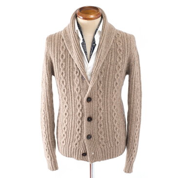 FEDELI フェデーリ / ナチュラルカシミヤ ショールカラーカーディガン ・mod. CARLO ML. CH NATURALE ・col. MIX BEIGE (ベージュ) ・made in Italy / カシミヤセーター ニット