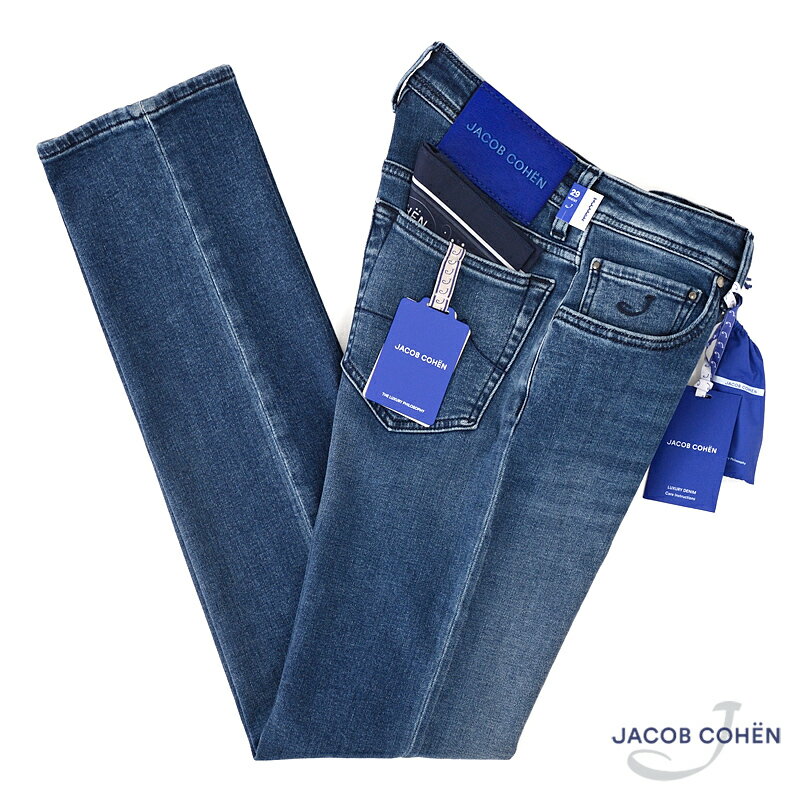 JACOB COHEN ヤコブコーエン / BARD J688 コットンカシミヤ ジーンズ ・art. UQM0430-P0004-599D ・leather patch. ブルーハラコ ・made in Italy ・プレミアムエディション ・国内正規品 1