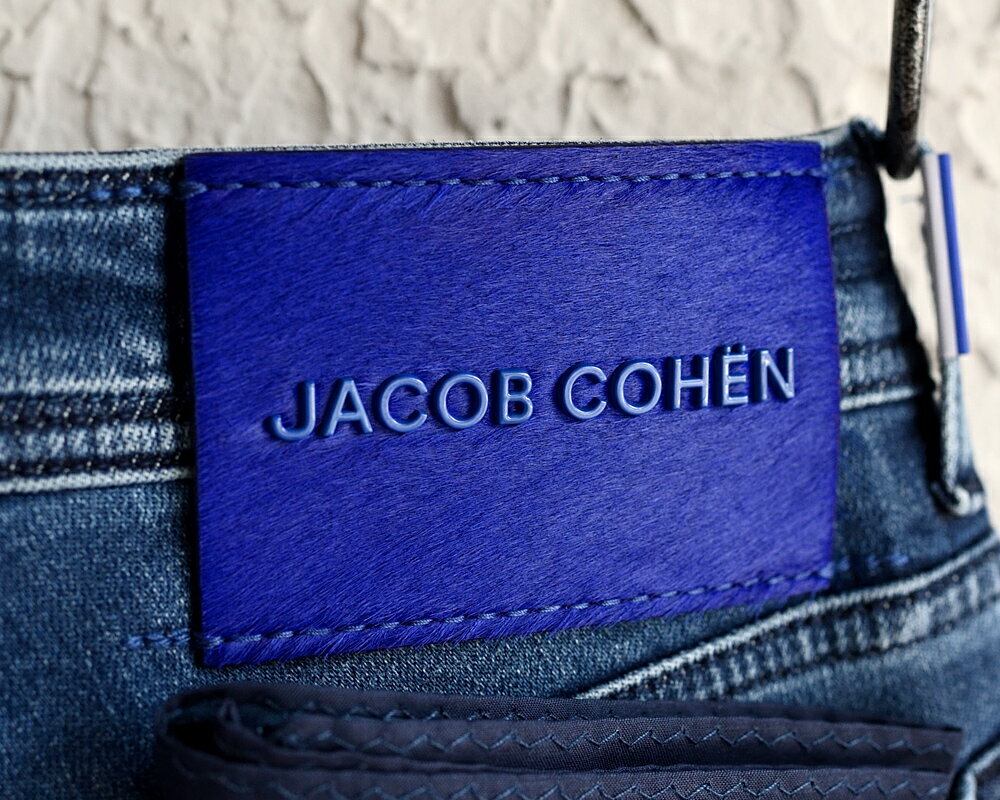 JACOB COHEN ヤコブコーエン / BARD J688 コットンカシミヤ ジーンズ ・art. UQM0430-P0004-599D ・leather patch. ブルーハラコ ・made in Italy ・プレミアムエディション ・国内正規品 3