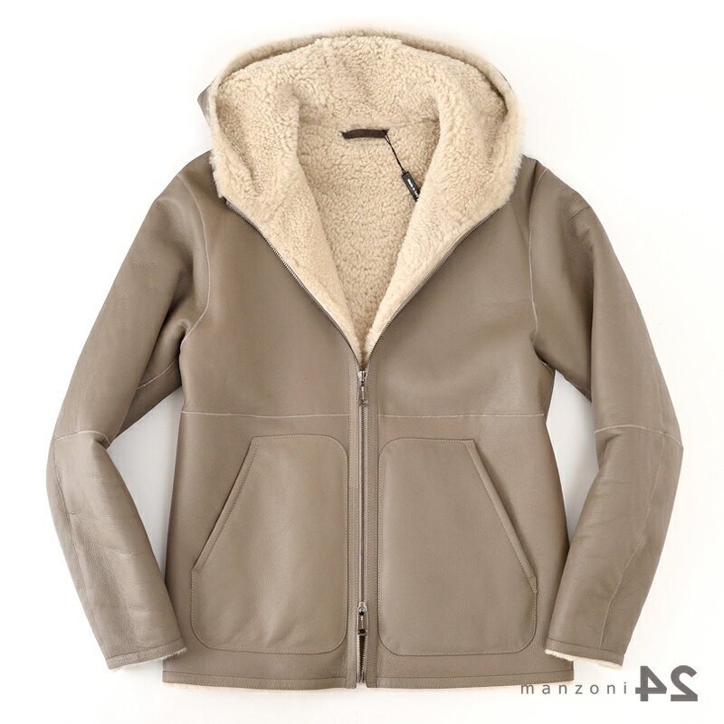 manzoni24 マンツォーニ ベンティクワトロ ムートンブルゾン ・mod. 23U498-S20mm ・col. TAUPE トープ ・made in Italyのサムネイル