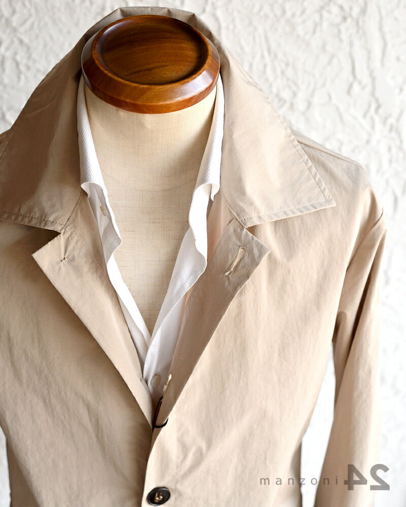 manzoni24 マンゾーニ ベンティクワトロ ・スプリング カバーオールジャケット ・fabric. Olmetex ・mod. 25PU483-SCO ・col. BEIGE ベージュ ・made in Italy