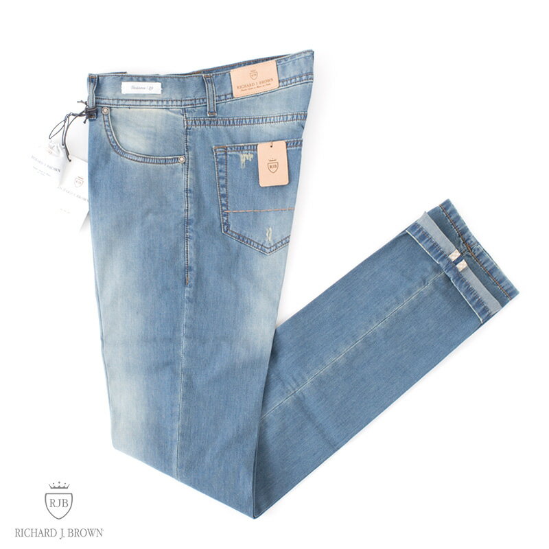 【 SALE30 】 RICHARD J. BROWN 【リチャード ジェイ ブラウン】 ライトオンスデニム / ウォッシュド ブルージーンズ ・mod. TOKYO ・col. T82 W718 (blue) ・made in Italy