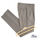 Rota ロータ ・2プリーツ ベルトレス サマーウールパンツ ・mod. FIRENZE / 2 / C ・fabric. ウールトロピカル ・col. GREY BEIGE グレージュ ・made in Italy(4)
