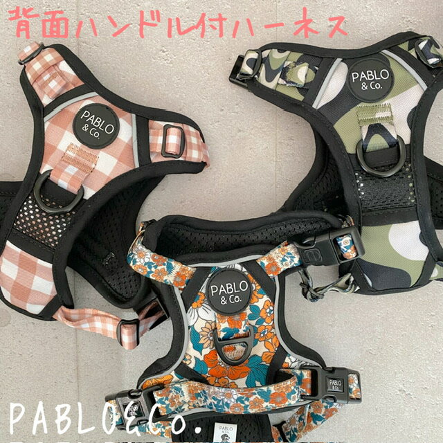 楽天M＆M　famPABLO&Co. ハーネス harness 調節可能 アジャスター 犬 犬用品 犬具 犬用 犬用品 胴輪 首輪 カラー リード 柄 総柄 カラフル おしゃれ オシャレ ペットグッズ 散歩 パブロ 男の子 女の子 小型犬 中型犬 大型犬