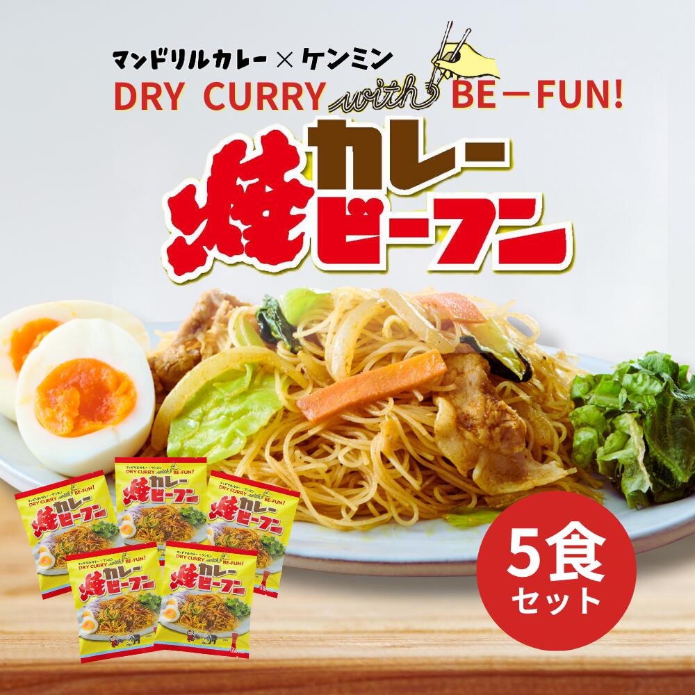 20種類以上のスパイスで本格的な味に! カレー焼ビーフン 5食 セット 送料無料 ビーフン お米の麺 マン..
