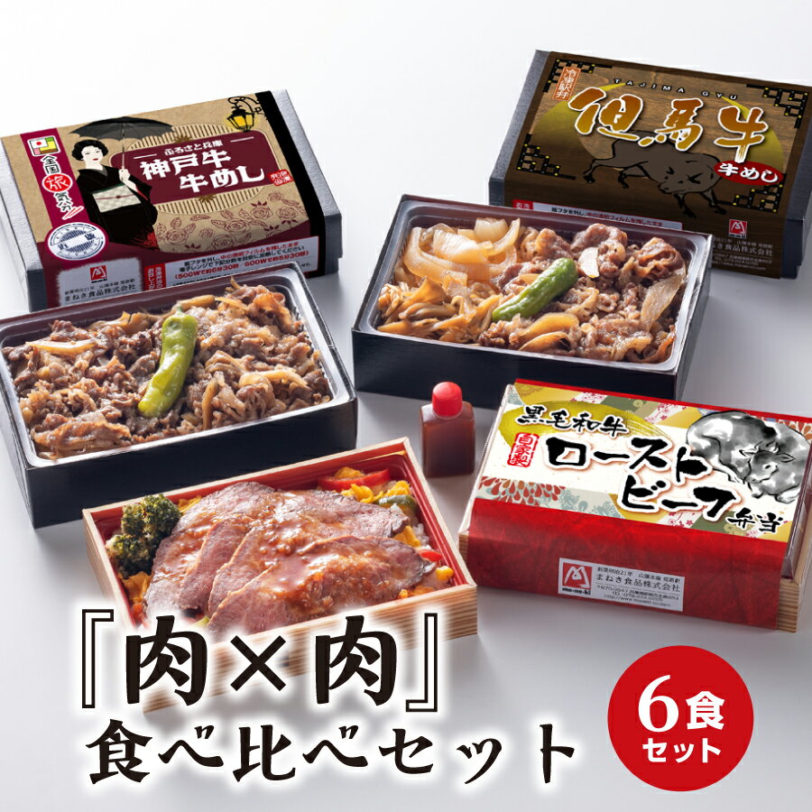 冷凍 弁当 高級 肉×肉 食べ比べセット 6食入りお盆 帰省 山陽本線 在来線 姫路駅 ご当地 美味しい 鉄道 マニア 催事 輸送 ローストビーフ弁当 但馬牛 神戸牛 牛めし弁当 兵庫 駅弁 冷凍取り寄せ 詰め合わせ 食べ比べ セット