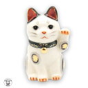 招き猫 置物 金運アップグッズ まねきねこ 開店祝い 飲食店 【菊花招き猫(左手上げ・小)(緑)】 陶器 猫侍 貯金箱になっていない 猫 雑貨 ネコ グッズ ね...