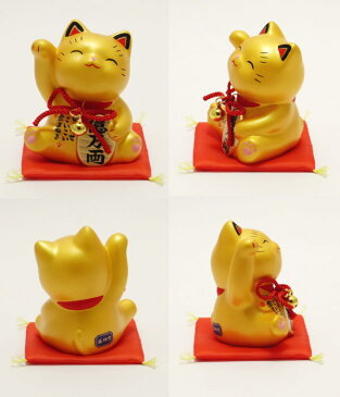 《金運アップ》【お金招き猫 金(7375)】招き猫 置物 グッズ 風水 玄関 宝くじ 開店祝い金色 黄色い招き猫 招き猫 置物 右手上げ 宝くじ 招き猫美術館 縁起物 外国人 招き猫ショップ 開運 千葉 東京 静岡 猫 好き な 人 プレゼント メンズ 引っ越し 祝い 内祝い