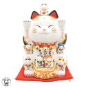 【あす楽受付12時まで】《高さ26cm》カフェ サロン 開店祝い プレゼント 招き猫 七福神 置物 花以外【七福神招き猫（8.5号）】両手 上げ 飲食 周年 祝い 贈り物 居酒屋 レストラン 美容室 おしゃれ 縁起物 陶器製 座布団付き 移転祝い まねきねこ 大きい