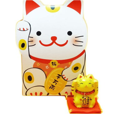 金運アップグッズ/招き猫 置物 まねきねこ 開店祝い 【新商品】かわいい招き猫型バッグ付き 黄色は金運UPの効果アリ 招きとら猫バッグセット【あす楽対応 楽ギフ_のし 開運アイテム ラッピング無料 黒 猫 雑貨 ネコ グッズ ねこ グッズ 風水 風水グッズ】