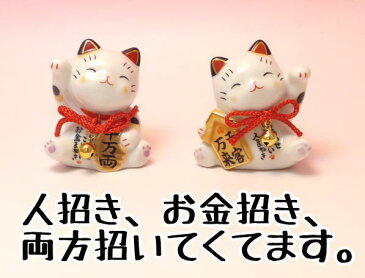 開店祝い 飲食店　招き猫 プレゼント 商売繁盛 置物 まねきねこ 開業祝いに 【人まねき猫お金まねき猫セット（7233）】あす楽対応 ネコ開運グッズ 風水 玄関 金運アップ 招き猫 風水 玄関 風水 贈答用 周年記念品 オルネコイデ】 玄関【売れ筋】