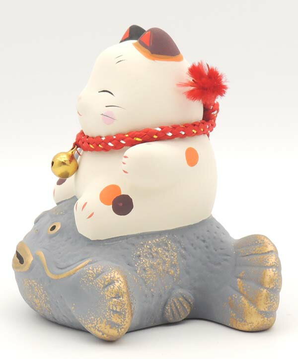 地震除け福々猫（2143-11-95）【招き猫専門店 開運アイテム 招き猫 販売 風水 玄関 風水 グッズ 置物 地震対策 物 開店祝い 縁起物 の オルネコイデ 地震 魔除けグッズ 魔除けグッズ　玄関 猫好き