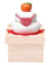 鏡もち 鏡餅 飾り 陶器 おしゃれ オブジェ 正月 飾り 置物 みかん かわいい 送料無料 ディスプレイ ミニ サイズ【鏡餅飾り(大・収納桐箱台付き)】迎春飾り...
