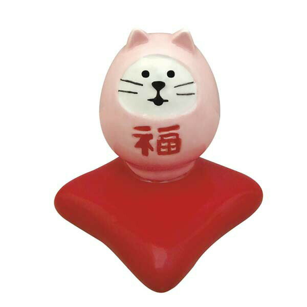 decole デコレ コンコンブル【福猫だるま箸置き 桃】 お正月 concombre セット コンパクト はしおき まねき猫 専門店 招きねこ ウェルカムドール 猫 プレゼント 贈り物 猫雑貨 受付 飾り フィギュア 猫グッズ 雑貨 zcb-92696 ミニチュア雑貨のサムネイル