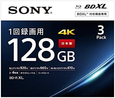 Rakuten - ソニー(SONY) 日本製 ブルーレイディスク BD-R XL 128GB (1枚あたり地デジ約15時間) 1回録画用 3枚入り 4倍速ダビング対応 ケース付属